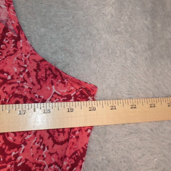 Faded Glory Maxi Dress Womens 2X Pink Abstract T Shirt Crochet Boho Flowy - Picture 7 of 11